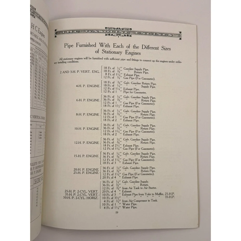 Vintage IHC Gasoline Engines Catalog Reprint International Harvester Farm Engine